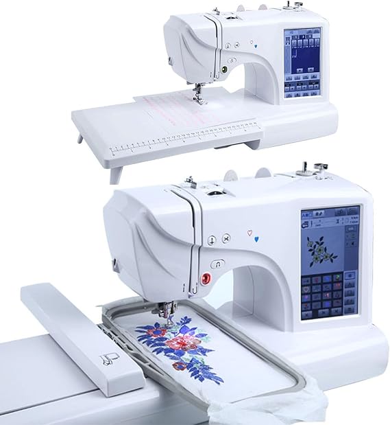 Embroidery Machine with 158 Built-In Designs, LCD Touch Screen, 132 Built-In Stitches for Easy Sewing