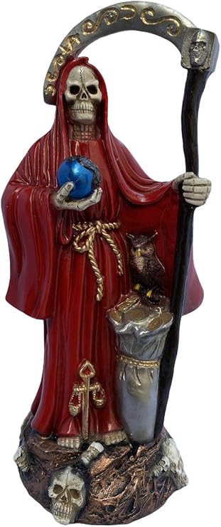 Statues 16" Red Lady of the Holy Death La Santa Muerte Moon on Hand