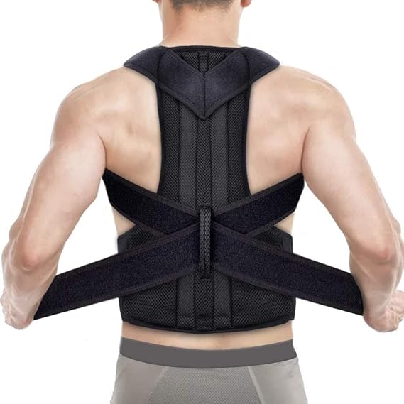 S-5XL Large Size Back Posture Corrector Spinal Support Adjustable Full Back Support Belt Men Women Shoulder Neck Clavicle Brace Teenager Student Hunchback Correction ( Color : Black , Size : XXL )