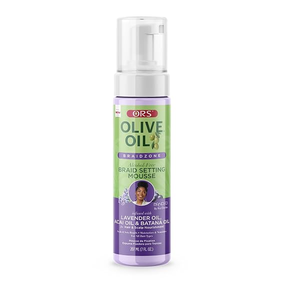ORS Olive Oil Braidzone Braid Setting Mousse with Lavender, Acai & Batana Oil 7 Ounces