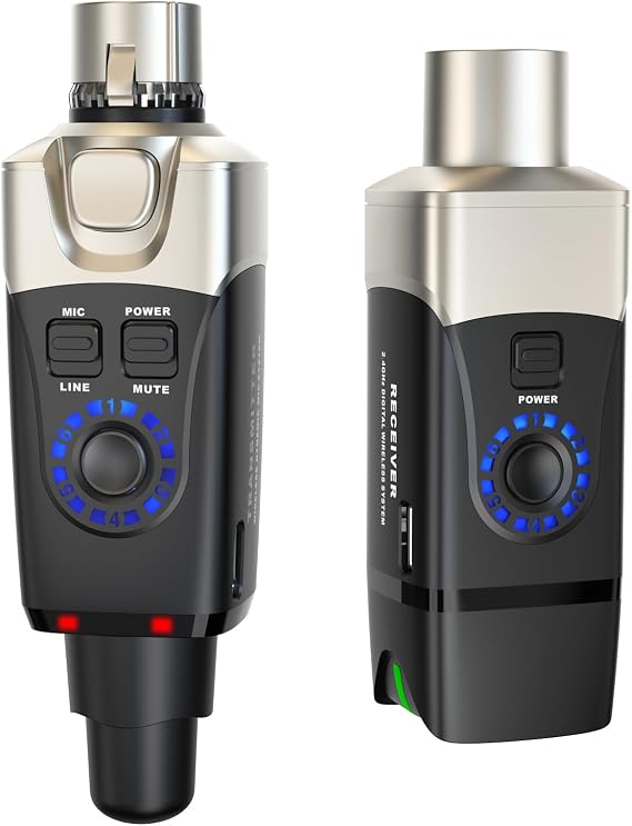 Xvive U3 Wireless Microphone System 2.4GHz Wireless XLR Transmitter and Receiver for Dynamic Microphone, Audio Mixer, PA System (U3 Dynamic)