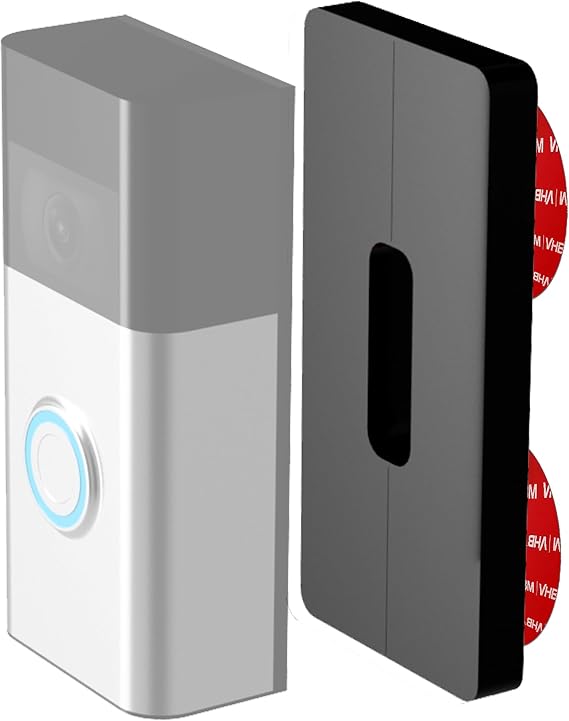 No-Drill Mount for Video Battery Doorbell Plus Wired Video Doorbell Pro Plus Sticky Mount Battery Doorbell Pro and 1, 2, 3, 3 Plus, 4, 2nd Gen Adhesive Mounting Plate (Regular Size)