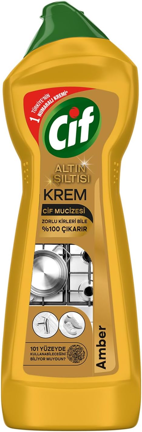 Cif Krem Yüzey Temizleyici Altın Işıltısı Amber Kokulu 750 ml