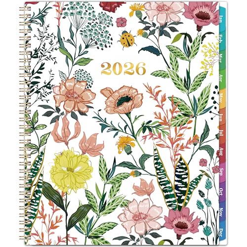 2026 Planner Weekly & Monthly Planner 2026, Jan. 2026 Dec. 2026, 8.5 x 11 with Colorful Tabs, Flexible Cover, Thick Paper, Twin-Wire Binding, Back Pocket, To-Do & Notes
