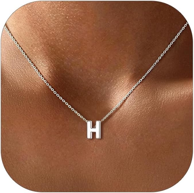 ChicSilver 925 Sterling Silver Initial Necklace for Women Dainty Letter Jewelry Personalized Gift