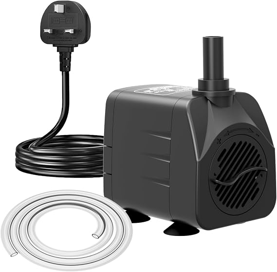 Knifel Submersible Pump 600L/H 10W Dry Burning Protection with Ultra Quiet Design 1.2m High Lift for Fountains, Hydroponics, Ponds, Aquariums & More……