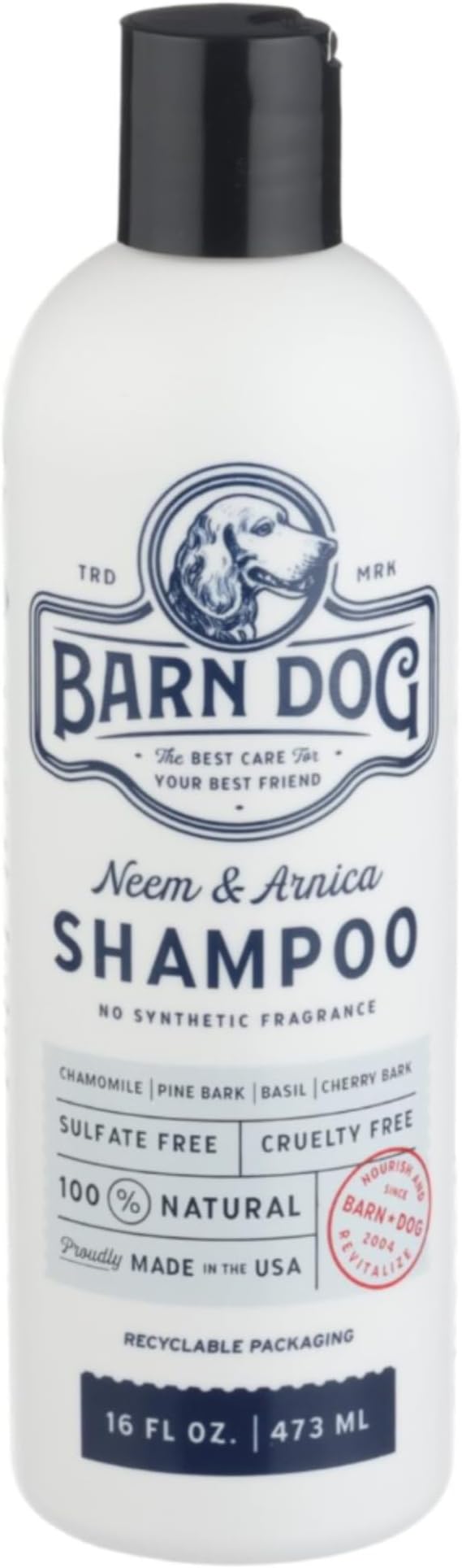 Equiderma Barn Dog Sulfate-Free Shampoo with Neem Oil and Arnica, Pet Grooming Supplies
