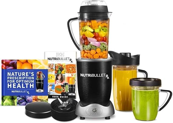 nutribullet Rx Blender, Hot and Cold Blender, 1700W, 1L Pitcher & 30oz Cup, Extractor Blade, Soups, Hot Liquids, and Sauces, Black, N17-1001