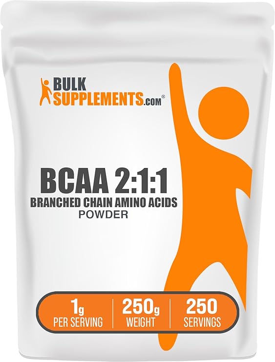 BCAA 2:1:1 Powder - Branched Chain Amino Acids, BCAAs Amino Acids Powder - Unflavored & Gluten Free, 1g per Serving, 250g (8.8 oz) (Pack of 1)