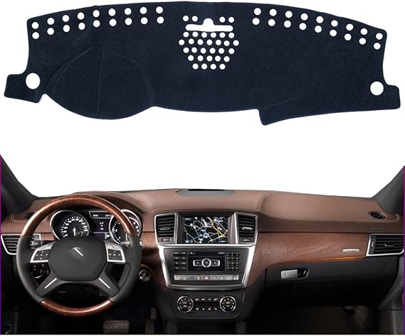 Car Dashboard Cover for Left Hand Drive Mercedes-Benz M-Class/GLE-Class W166 2012-2019 Carpet Dashmat Sun Shade Pad Car Styling (Flannel All Black)