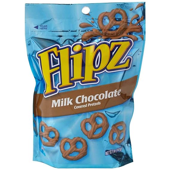 Flipz Milk Chocolate Covered Pretzel - Floorstand, 5 Ounce -- 48 per case.