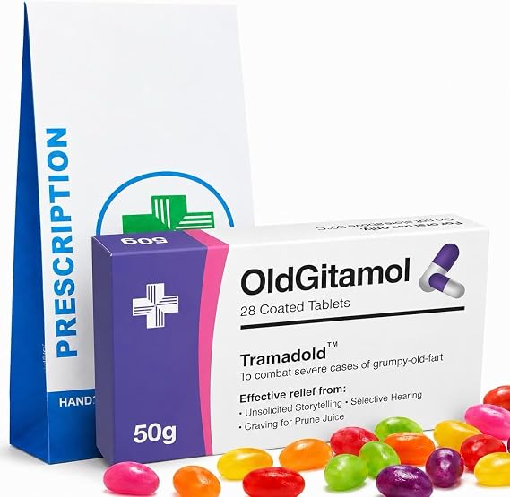 Joke Pill Box With Sweets - Funny Retirement Gifts for Men, 30th 40th 50th 60th 70th Birthday Gifts for Him - Secret Santa for Seniors, Dad, Father, Man, Christmas Xmas Stocking Filler for Boyfriend