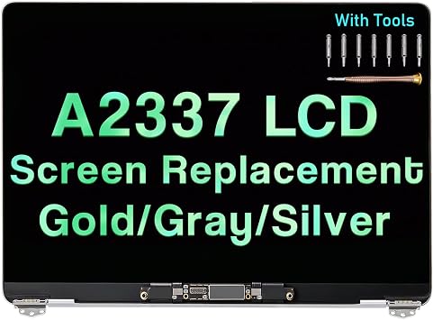 Screen Replacement for MacBook Air M1 A2337 2020 2021 13 EMC 3598 MGN63 MGN93 MGND3 MGN73 MGNA3 MGNE3 LCD Display Assembly Kit Silver