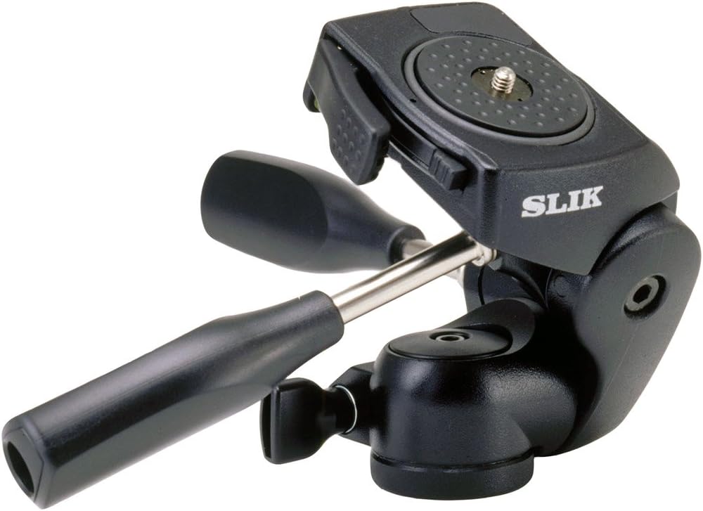 SLIK PRO 700 DX 3-Way Pan Head w/Quick Release Plate (615-700) Supports 17lbs - Compatible with Most tripods - Studio, Portrait, Architecture, Landscape Photography