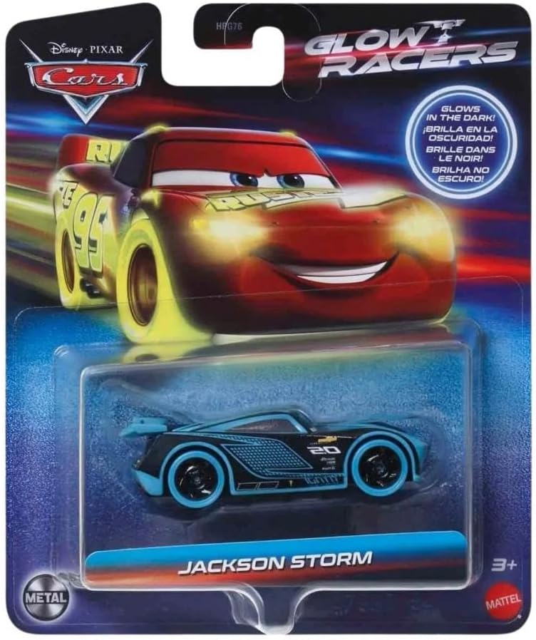 HPG76 DSNEY Cars Karanlıkta Parlayan Yarışçılar Tekli Karakter Araçlar JACKSON STORM HPG82 - HPG76