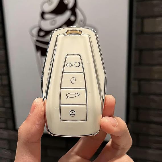 Car Key Cover Case TPU Car Remote Key Case Cover Shell, for Geely Coolray X6 X7 EX7 Geometry C Emgrand GX7 Okavango NL3 SUV GT GC9 with Key Chain Key Ring