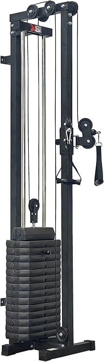 XS Sports Cable Pulley Crossover Machine XL - Home Gym Adjustable Dual Pulley wall mounted system with 90kg weight plate stack , Functional Trainer