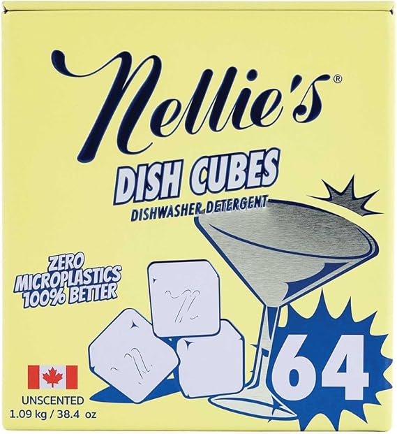 Nellie's Dish Cubes | Dishwasher Detergent | 64 Loads | Made in Canada