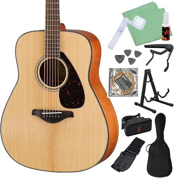 Yamaha FG800 NT Acoustic Guitar Beginners Set of 12 Acoustic Guitar Yamaha