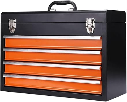 Tool Box Portable Drawer Tool Box Multipurpose Steel Toolbox/Chest Household Tools and Consumer Storage Metal Box for Tools Organization Tool Storage(L)