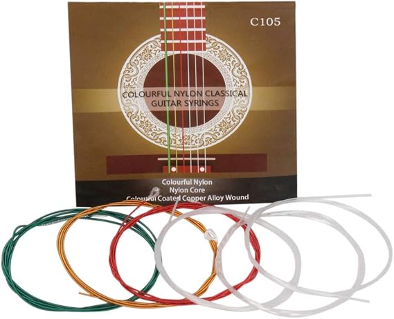 Pack of 6, IRIN C105 Classical Guitar Strings Nylon Core Colorful Coated Copper Alloy Wound Strings
