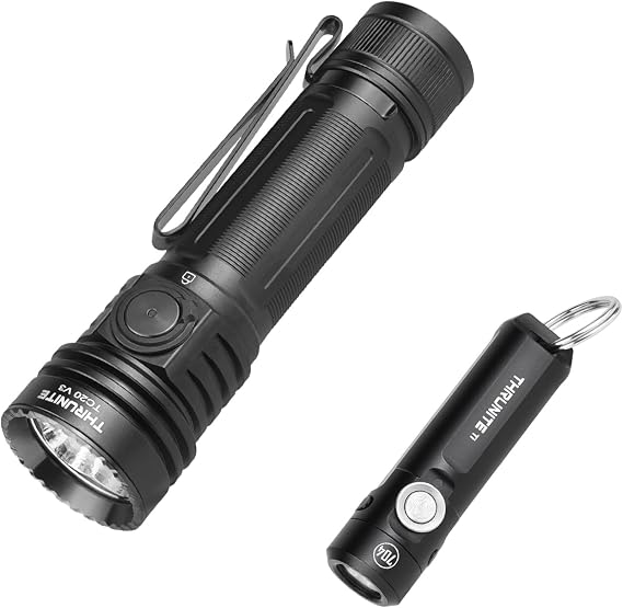 ThruNite TC20 V3 Super Bright Rechargeable Flashlight Bundle Ti Keychain EDC Flashlight