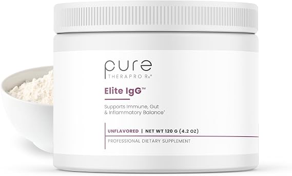 Pure Therapro Rx Elite IgG Immunoglobulin Supplement Powder, 60 Servings, 1100 mg IgG, IGA & IgM Serum Derived Immunoglobulins, Unflavored, Gluten, Dairy & GMO Free Colostrum Supplement Alternative