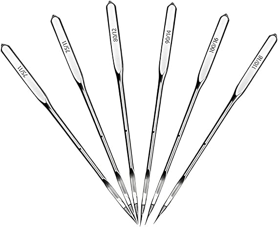 80 Pcs Universal Sewing Machine Needles,Heavy Duty 6 Sizes 65/9 75/11 80/12 90/14 100/16 110/18 for Sin-ger Brother Janome Accessories