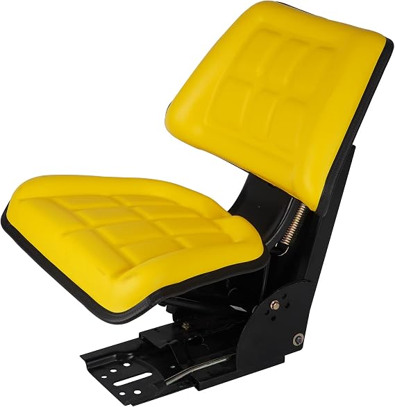 Yellow Universal Tractor Suspension Seat with TILT for John Deere 820 830 1020 1030 1040 1530 2020 2030 2040 2240,For Ford/New Holland Tractor 4000 4100 4110 4330 Shock Absorbing Alloy Steel+PVC