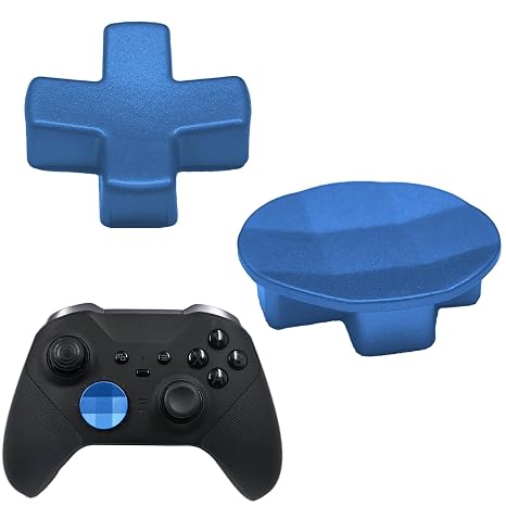 2 in 1 Metal D-Pads for Xbox One Elite Series 2,Elite Controller Metal D-Pads,Directional Pad Button Kits Replacement Parts for Xbox Controller Series 2 Core/Elite Series 2 Controller(Blue)