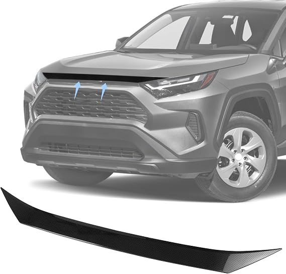 RAV4 Hood Bug Deflector Compatible with Toyota RAV4 SE/XLE/XSE/Limited 2024 2023 2022 2021 2020 2019 Bug Hood Shield,Front Bumper Stone Guard Protection,Carbon Fiber Look Front Bonnet Cover