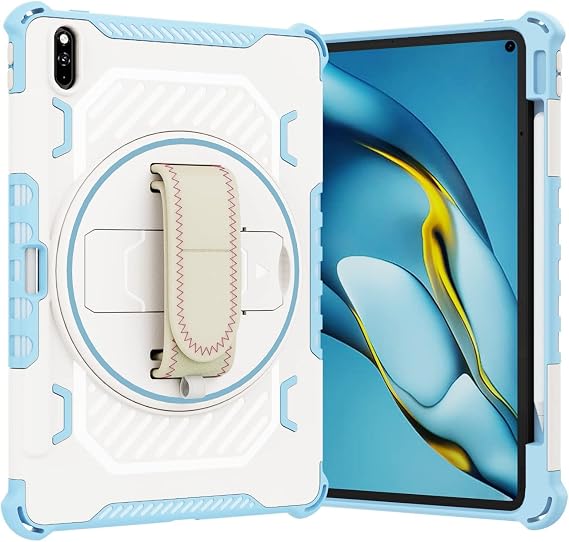 Tablet travel Shockproof Kids Case Compatible with Huawei MatePad Pro 11.8 inch,361 Degree Rotating Hand Strap Heavy Duty Rugged Cover,Protective Cover Drop-Proof [Kickstand]+[Shoulder Strap] Tablet P