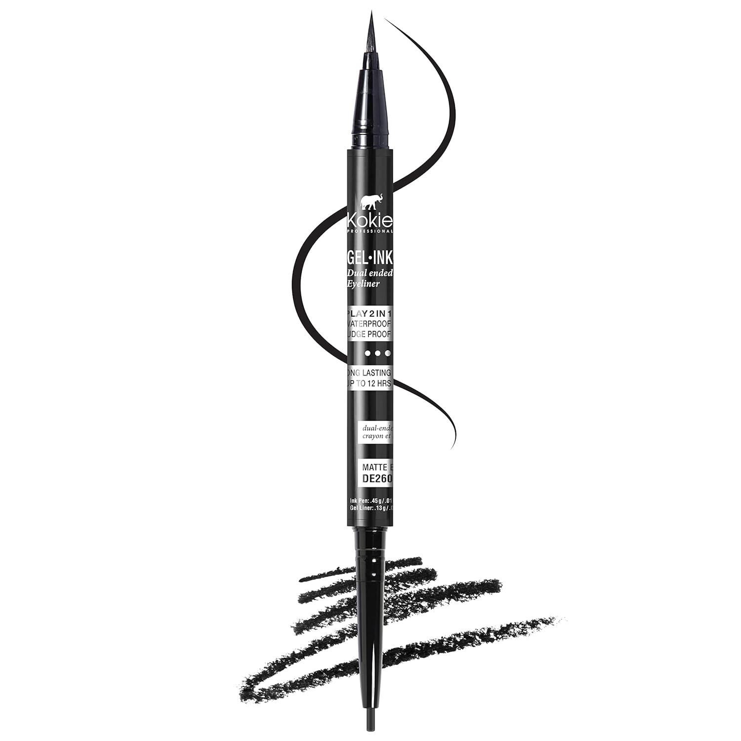 Kokie Gel Ink Dual Ended Eyeliner (Amethyst/Matte Black)