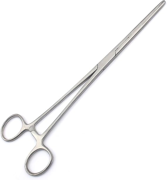 OdontoMed2011 10" Self Locking Straight Forceps, Stainless Steel
