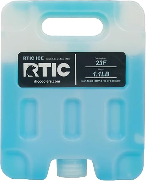 RTIC Refreezable Reusable Cooler Ice Packs Cold Ice Chest Pack Long-Lasting Break-Resistant for Food, Drink, Travel and Storage, 2 Pack