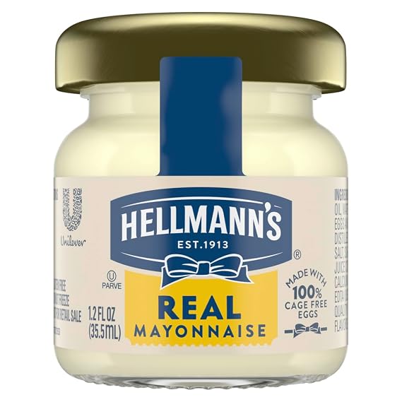 Hellmann's Real Mayonnaise Mini Jars, 1.2 Fl Oz, 72 Pack