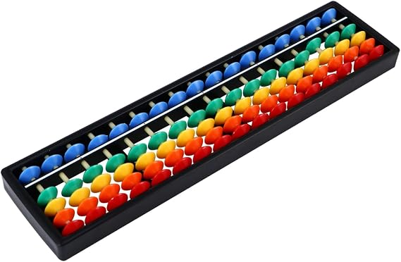 Alipis Arithmetic Abacus Math Counting Toy 17 Digits Rods with Colorful Beads, Chinese Abacus Mathematics Learning Aid Tool