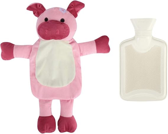 Hot Water Bottle Stuffed Plush Animal Cover Hand Foot Warmer for Bed Cold Weather