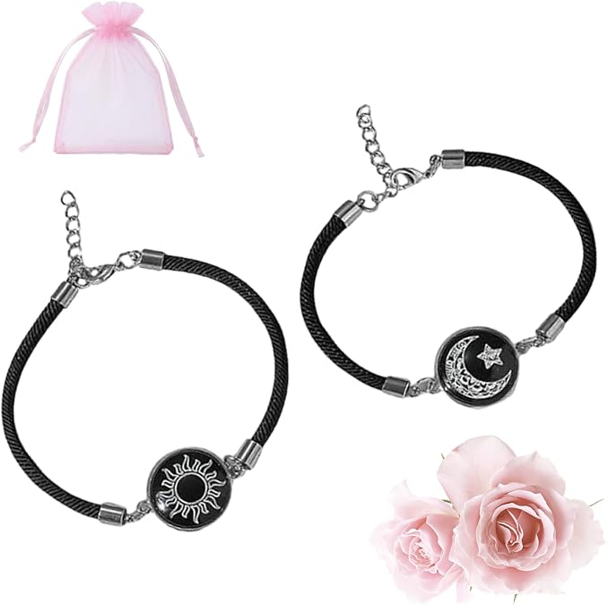 IBHOO Long Distance Touch Bracelets, Touch Bracelets for Couples, Smart Light & Vibration Love Jewelry, Long Distance Valentines Day Gifts