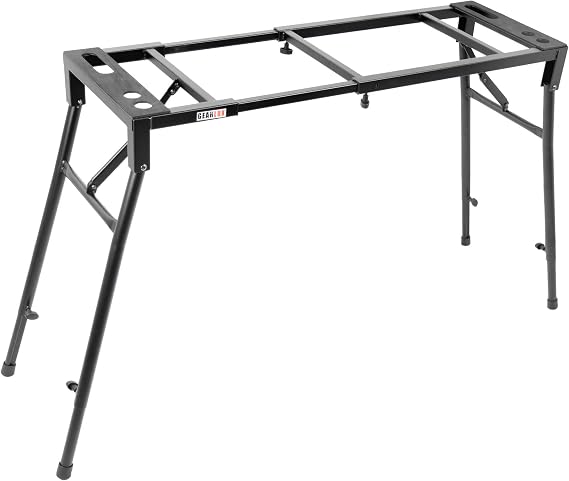 Gearlux Multi-Purpose Adjustable Keyboard/Mixer Stand for Heavy-Duty Pianos, Synthesizers, Music Workstations, Keyboards, and Mixers