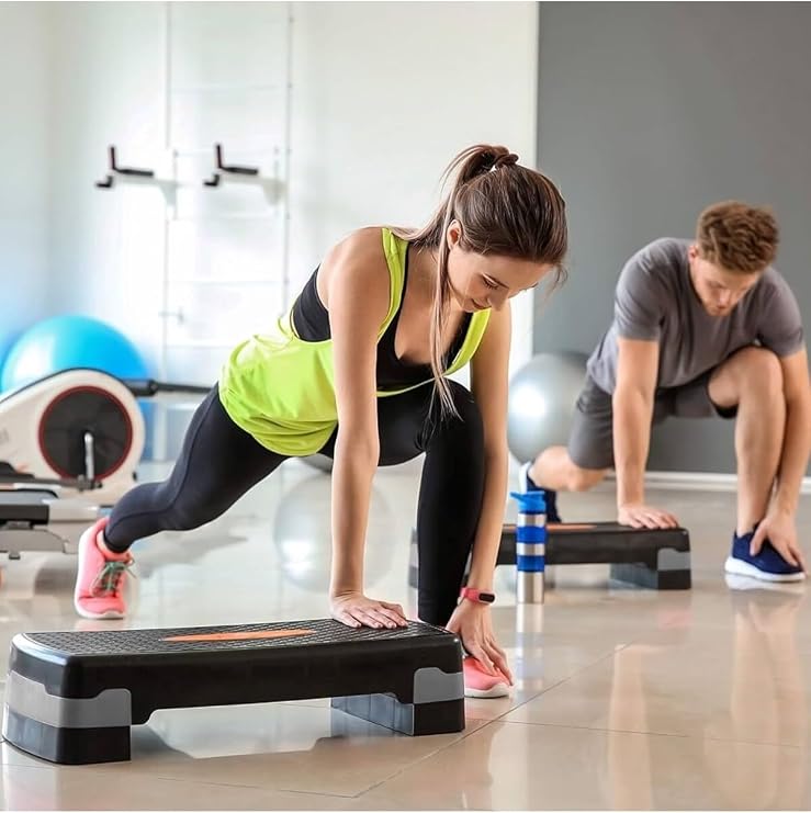 SLİPT CKSpor 2 Kademeli Ayarlanabilir Fitness Step Tahtası, Siyah