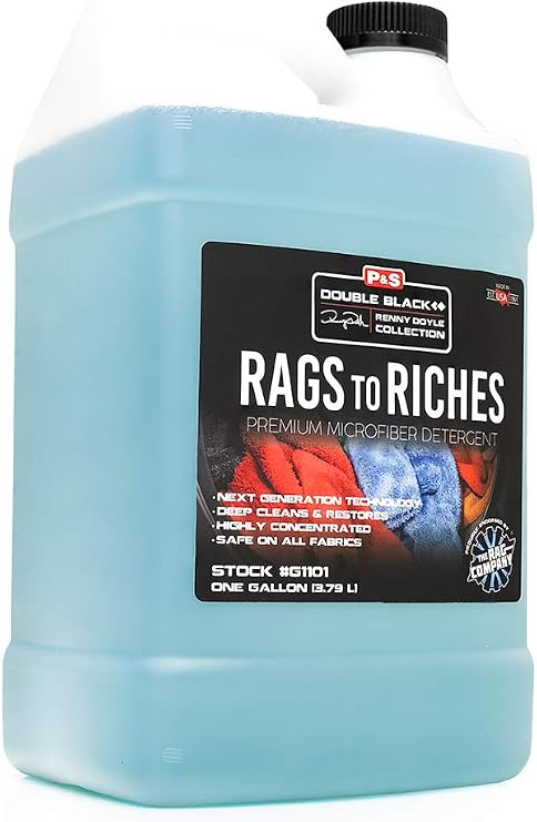 P&S Professional Detail Products - Rags to Riches - Premium Microfiber Detergent, Deep Cleans and Restores, Safe on All Fabrics, Highly Concentrated, Next Generation Cleaning Technology