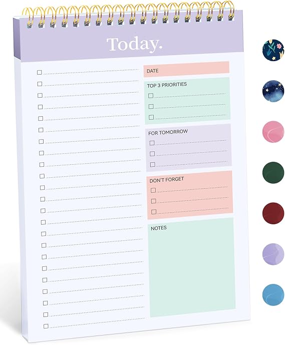 Taja To Do List Notepad, Undated Daily Planner for Work and Goal Setting