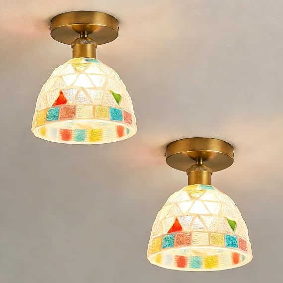 Ceiling Light, Glass Chandelier (Colourful Style B) [Energy Class A]