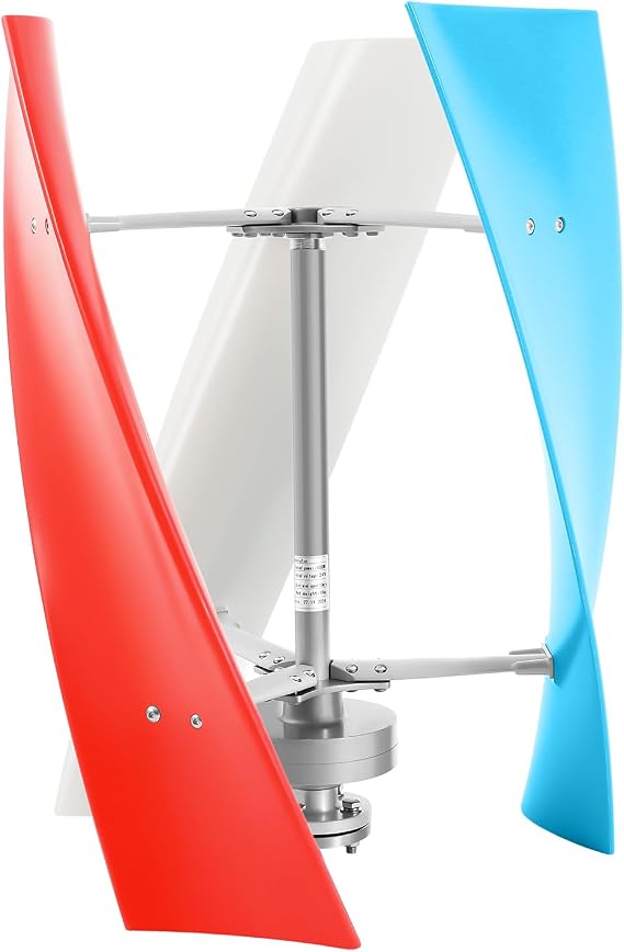 Wind Turbine Generator Kit, 400W 24V Portable Vertical Helix Wind Power Turbine Generator Kit Three-phase AC Permanent Magnet Generators w/3 Blade for Boats Gazebos & Houses