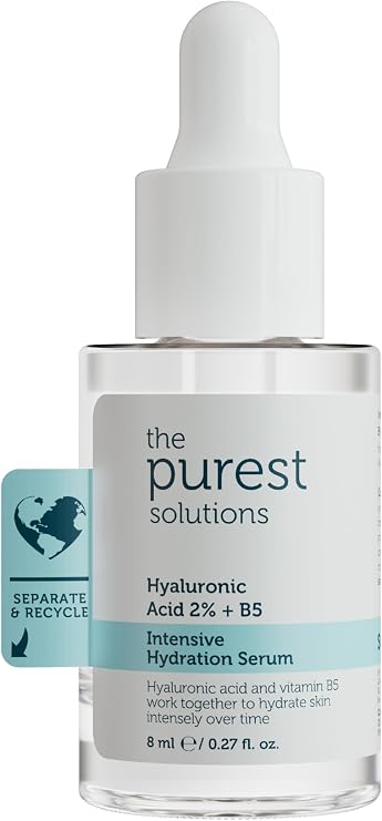 The Purest Solutions Yoğun Nemlendirme ve Dolgun Görünüm Etkili Yenileyici Hyalüronik Asit Cilt Bakım Serumu, Seyahat Boy 8 ml