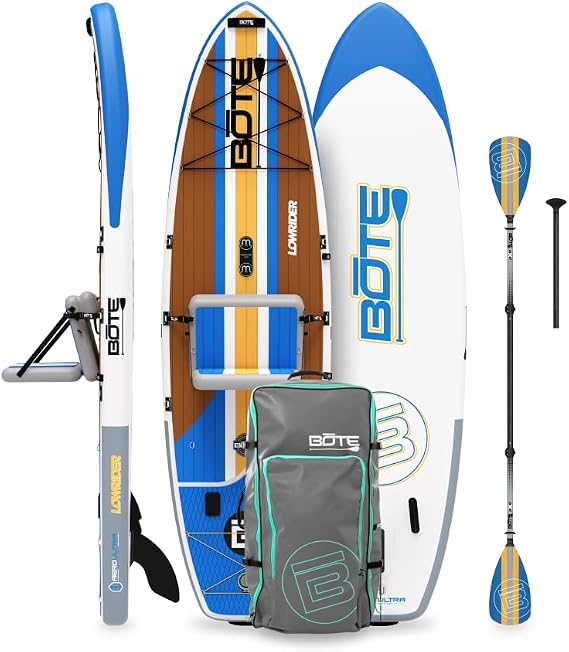 BOTE Lowrider Aero Inflatable Stand Up Paddle Board MAGNEPod Blow Up iSUP Convertible Seat Included Adults Kids Family Friendly Multiple Sizes
