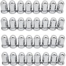 32 Pc Alcoa Style Chrome Lug Nuts For Dually's With Pressed In Washer Attached M14x1.5 Thread Fits Silverado Sierra 3500HD Ford F-350 Ram 3500