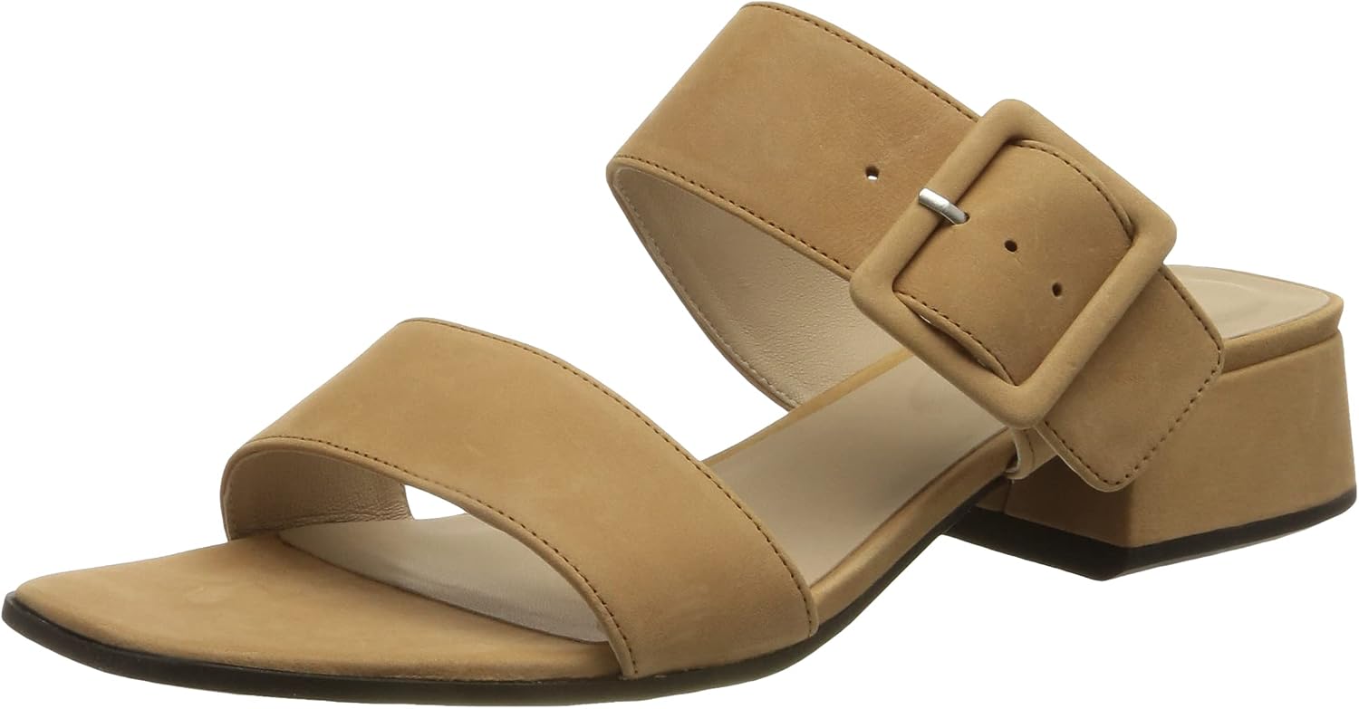 ECCO Womens Elevate Square Toe Slide Heeled Sandal
