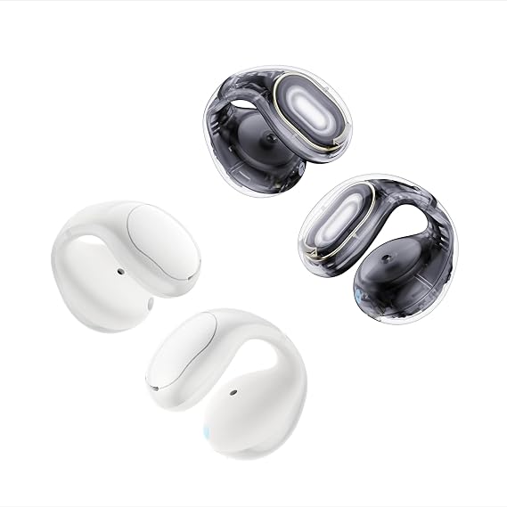 soundcore C30i by Anker, Open-Ear Earbuds, Clip-On Headphones, Black and White, Lightweight Comfort, Small-Ear Friendly, Stable Fit, Firm-Shell Design, Attachable Ear Grips,Big Drivers for Clear Audio